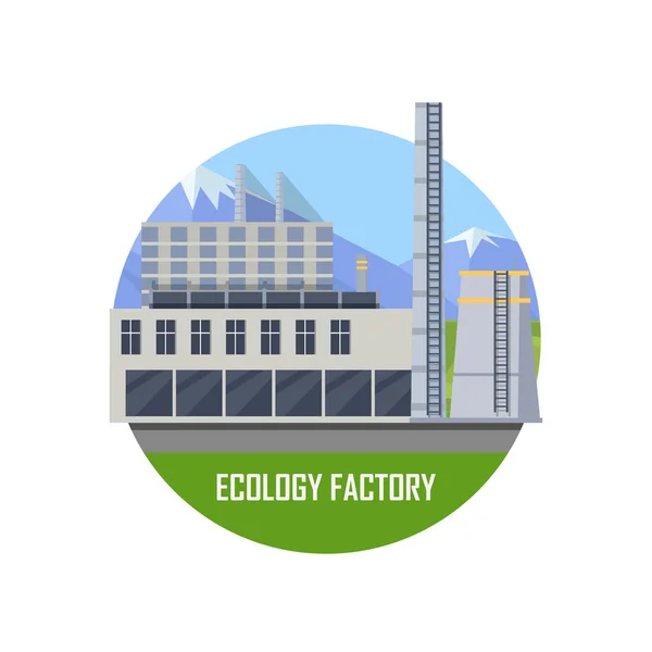 Icono de fábrica Ecología — Vector de stock