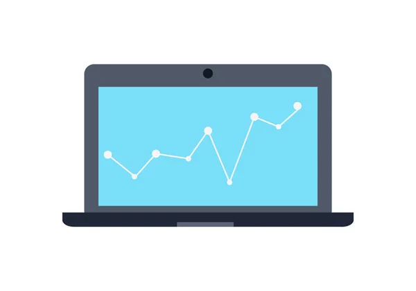 Laptop-skärm. Business diagram och diagram — Stock vektor