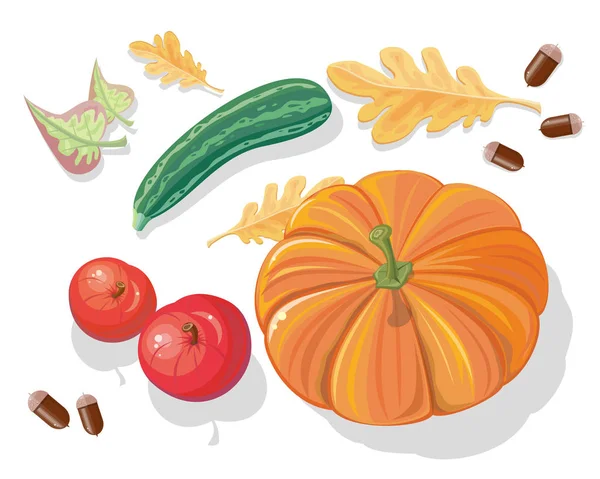 Concept vectoriel de récolte d'automne en conception plate — Image vectorielle