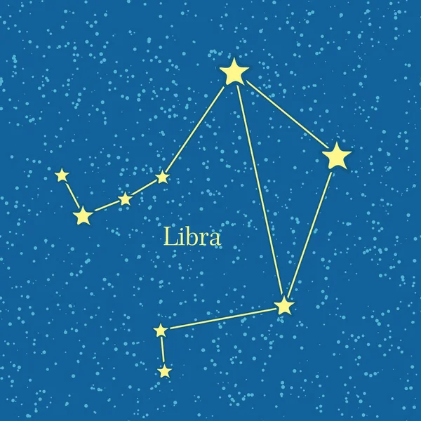 Cielo nocturno con Libra Constelación Ilustración — Archivo Imágenes Vectoriales