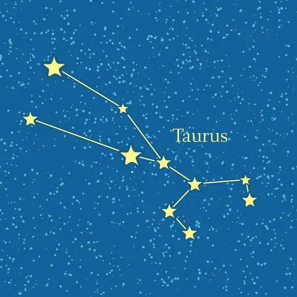 Gece gökyüzünde Boğa takımyıldızı çizim ile