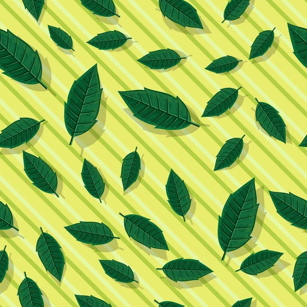 緑の葉のシームレスなパターン ベクトル イラスト — ストックベクタ