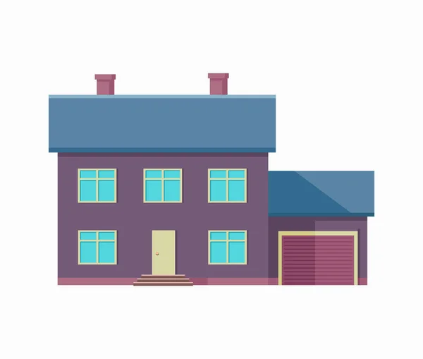 Happy House avec terrasse Modèle d'affiche de bannière . — Image vectorielle