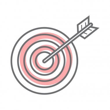 Hedef üzerinde beyaz izole. Video pazarlama