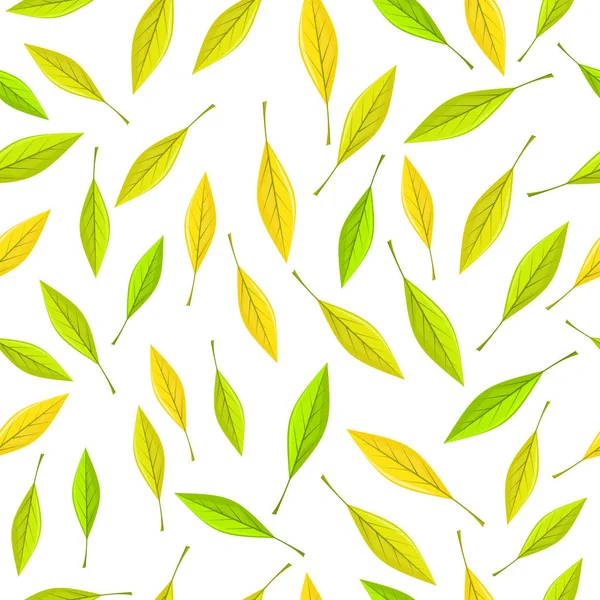 Χωρίς ραφή πρότυπο με φθινοπωρινά φύλλα σε καφέ — Διανυσματικό Αρχείο