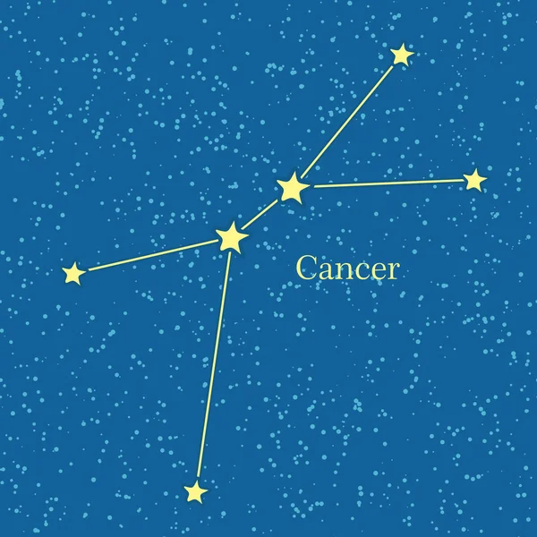 Cancer Zodiac Symbol på bakgrund av kosmiska Sky. — Stock vektor