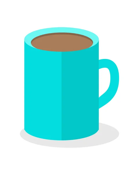 Taza de café azul aislada. Bebida fuerte caliente . — Vector de stock