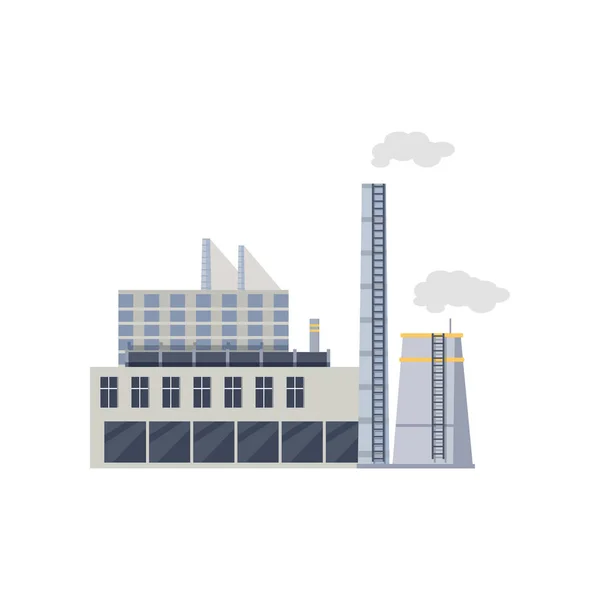 Edificio manufacturero de la industria aislado en blanco — Vector de stock