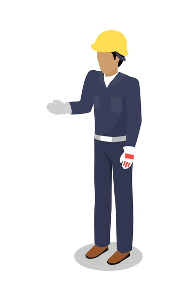 Worker in uniforme Vector Illustratie plat ontwerp — Stockvector