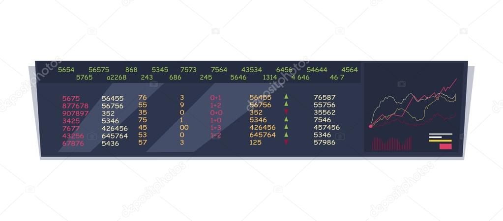 Stock Exchange Index Monitoring Concept Vector