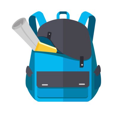 Sırt çantanı simgesi defter bir hükümdar ile