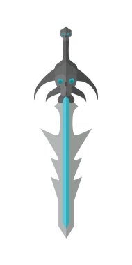 Fantastik oyun kılıç modeli vektör düz tasarım.