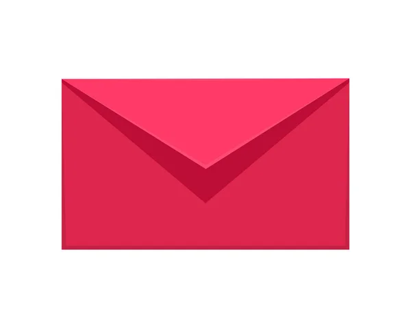 Icono del mensaje. Carta de comunicación roja o rosa SMS — Vector de stock