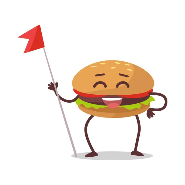 快乐汉堡卡通人物 — 图库矢量图片