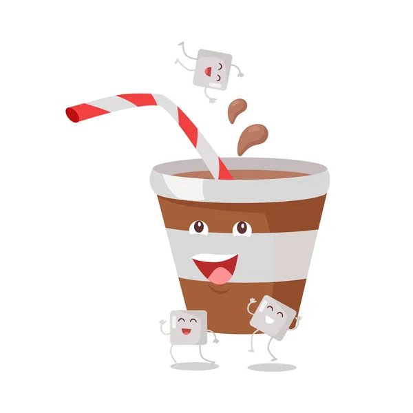 Ilustración vectorial de café o cacao en diseño plano — Vector de stock