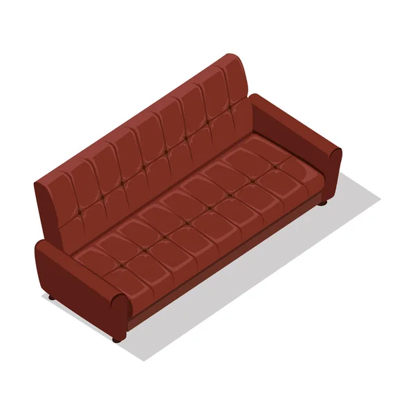 Luxury Leather Sofa. Untuk Kamar Modern Penerimaan - Stok Vektor