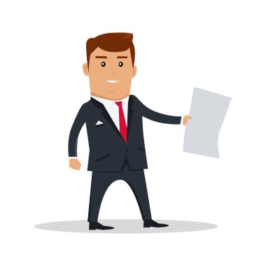 Adam karakter kağıt vektör çizim ile.