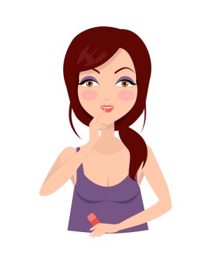 Güzellik kadını makyaj uygulamak.