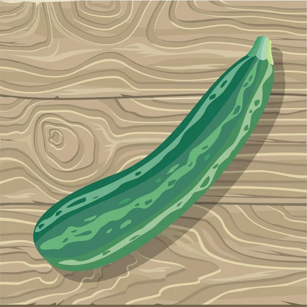 Zucchine su sfondo di legno Vettore Illustrazione — Vettoriale Stock