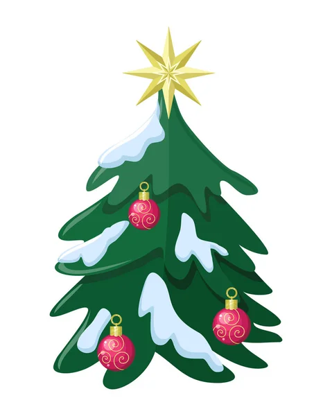 Árbol de Navidad Estilo plano Vector Ilustración — Archivo Imágenes Vectoriales