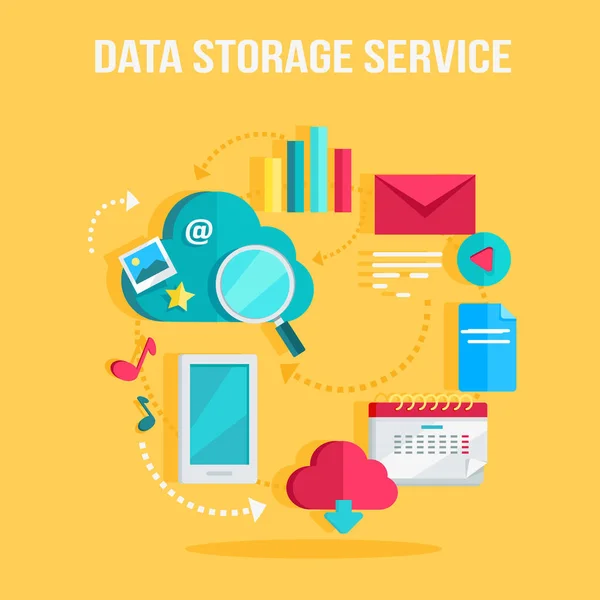 Banner de servicio de almacenamiento de datos — Vector de stock
