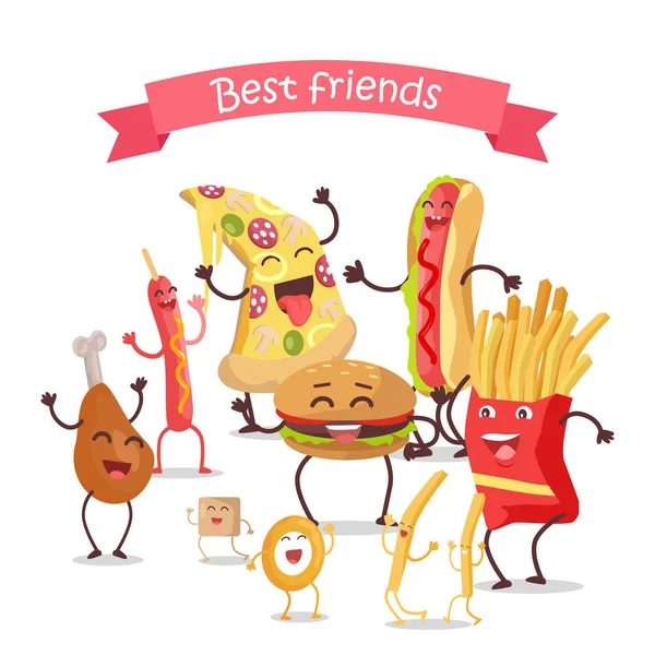 Mejores amigos, Banner de comida — Archivo Imágenes Vectoriales