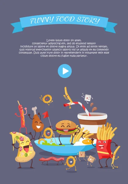 Fast Food konzeptionelle flache Stil Vektor Web-Banner — Stockvektor