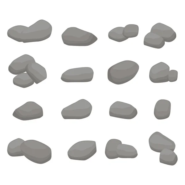 Για να ορίσετε καυσόξυλα. Μεγάλη συλλογή από πέτρες γκρι — Διανυσματικό Αρχείο
