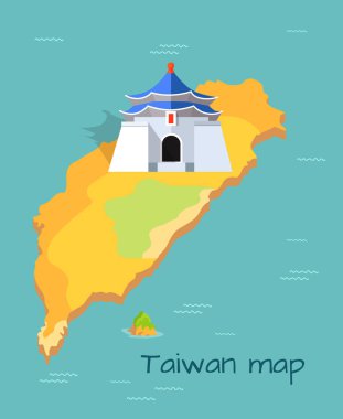 Majestic Chiang Kai-Şek anıt yapı harita üzerinde
