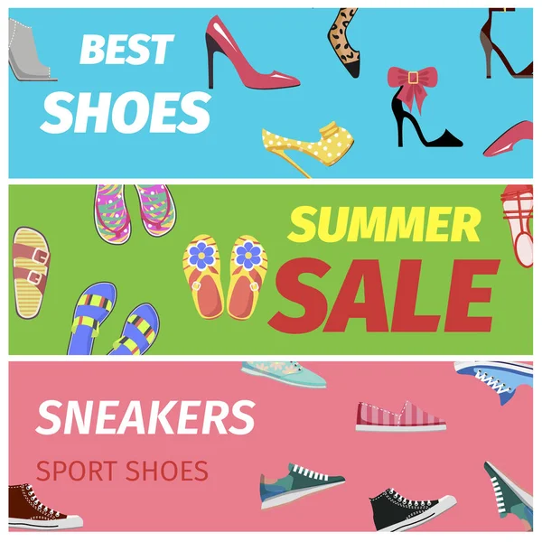 Best Summer Sale of Sneakers Sport Shoes Banners.