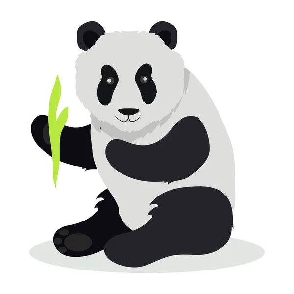 Panda Cartoon platte vectorillustratie — Stockvector