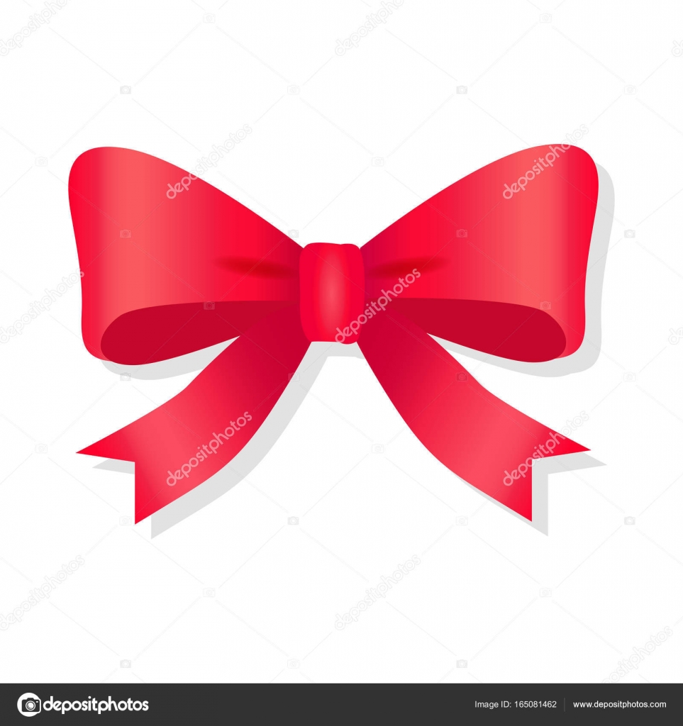 빨간 활 흰색 절연입니다. 음부 밝은 Bowknot. 스톡 벡터 - ©robuart 165081462, image size:963x1024