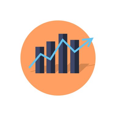 Çubuk veya sütun grafik diyagramı düşüyor oklu