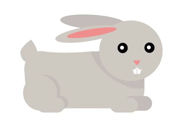 Rabbit Cartoon Isolated on White. Vector — Stock Vector