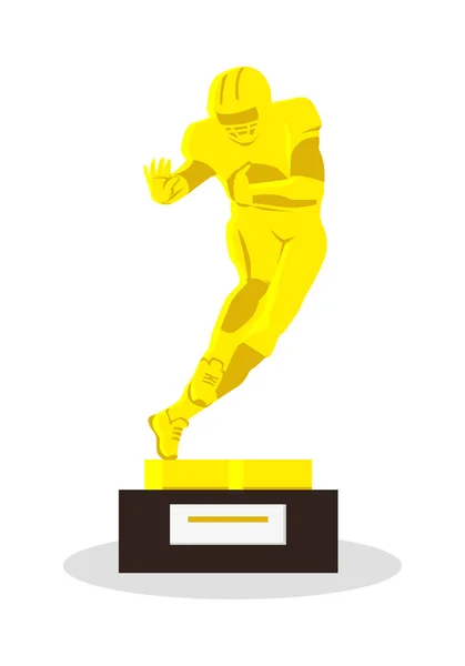 Troféu Memorial Heisman. Recompensa de ouro. Vetor —  Vetores de Stock