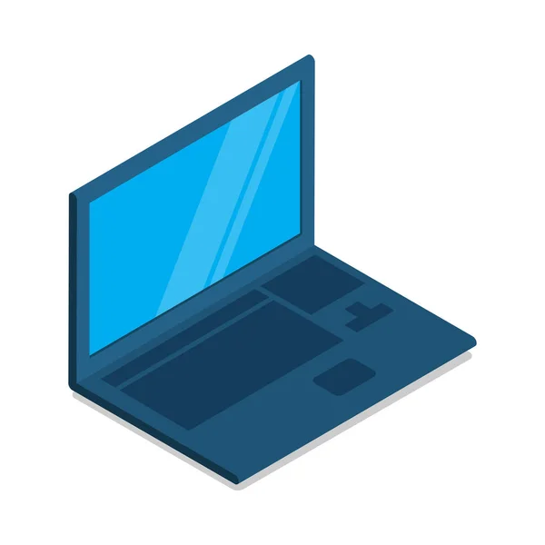 Laptop-Flachbild-Symbol mit leerem Bildschirm in der Seitenansicht — Stockvektor