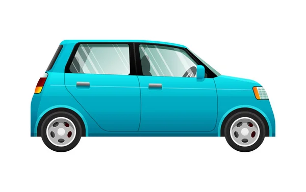 Transporte. Ilustración de pequeño automóvil azul — Vector de stock