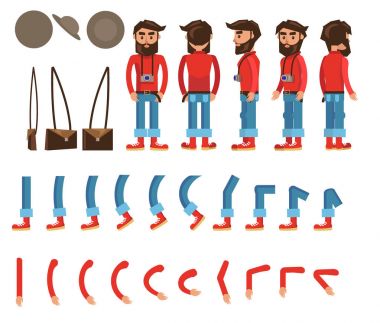 Erkek karakter Oluşturucu Poster parçaları ile.