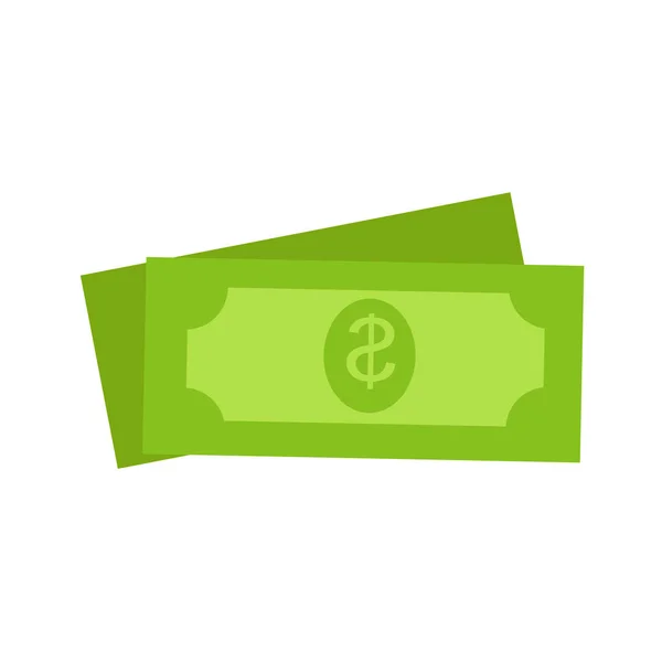 Two Green Dollars United States Money Icon Set — Stock Vector