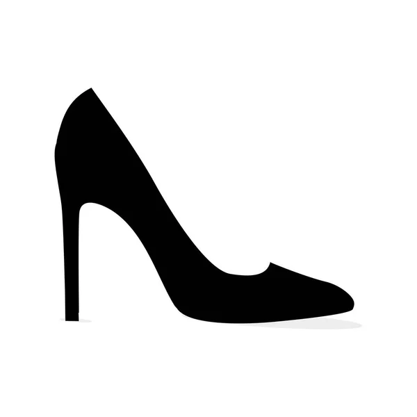 Zwarte moderne Stilleto schoen geïsoleerd silhouet — Stockvector