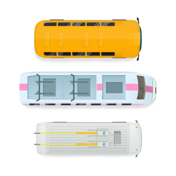 Stadtverkehr von oben Ansicht flacher Vektor Illustration — Stockvektor