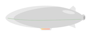 Zeplin gri balon Aerostat beyaz izole