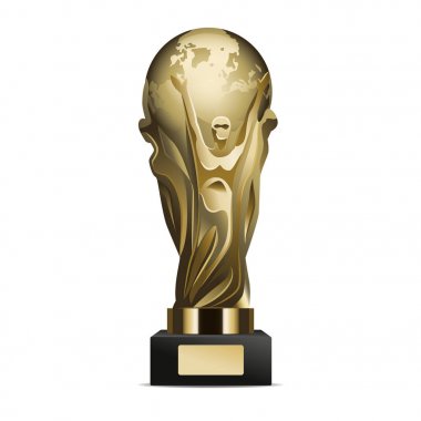 Parlak altın kupa bardak gerçekçi vektör