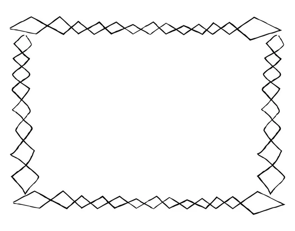 Quadro simples com forma retangular de doodles quadrados — Vetor de Stock