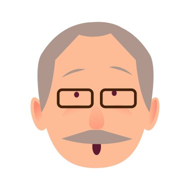 Gri saçlı yaşlı adam yakın çekim sürpriz yüzü