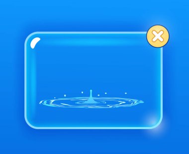 Mavi izole suya düşen damlalar. Bahar