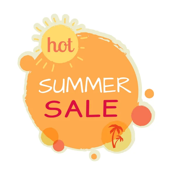 Hot Summer Sale ronde Banner. Beste kwaliteit-prijs — Stockvector