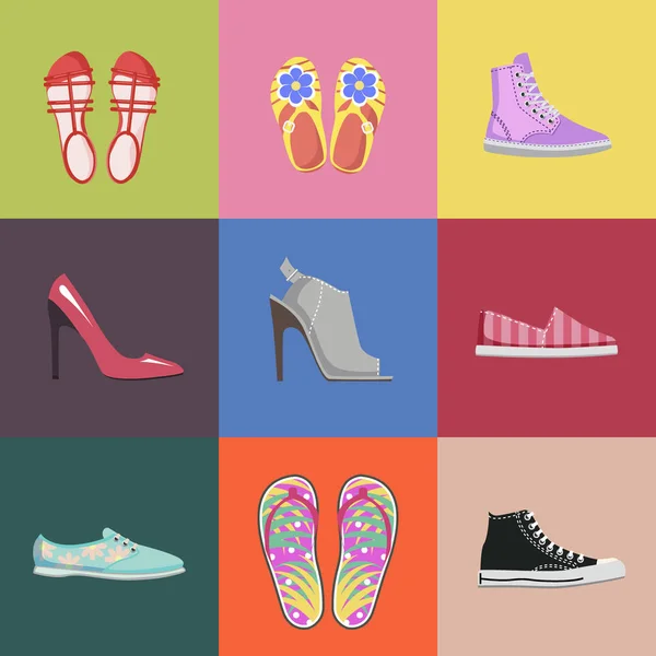 Modieuze schoenen collectie reclame Poster — Stockvector