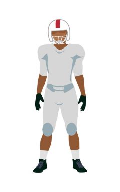 American Football Player in White Black Uniform clipart