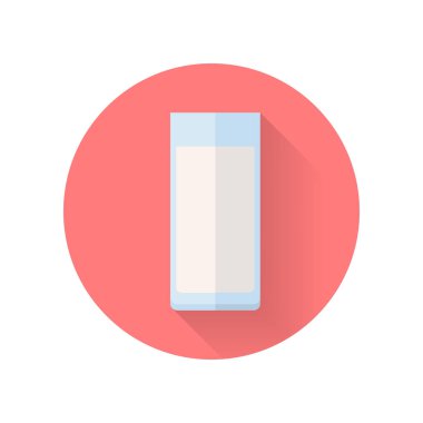 Bardak süt düz tasarım vektör çizim